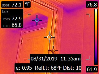 thermal image of a doorway